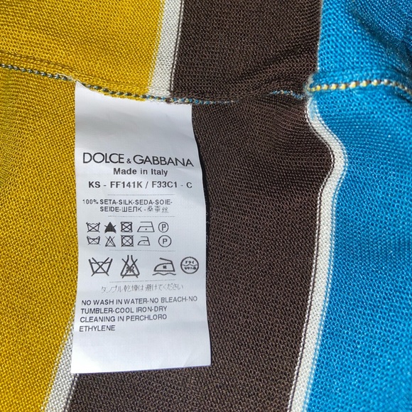 DOLCE & GABBANA 100% Silk Striped Multicolored Pullover Sweater Size 40 (US S) - Picture 11 of 13